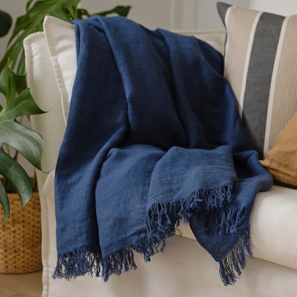 IKEA DYTÅG throw, dark blue, 51x67 in , IKEA Sale | 98061LSJW