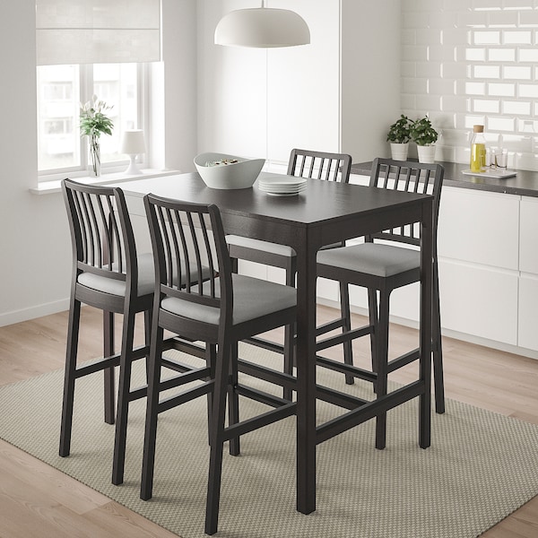 IKEA EKEDALEN Bar stool with backrest, dark brown, Orrsta light gray, Width: 17  3/4 in. Order here! , IKEA Sale | 43295EVXZ