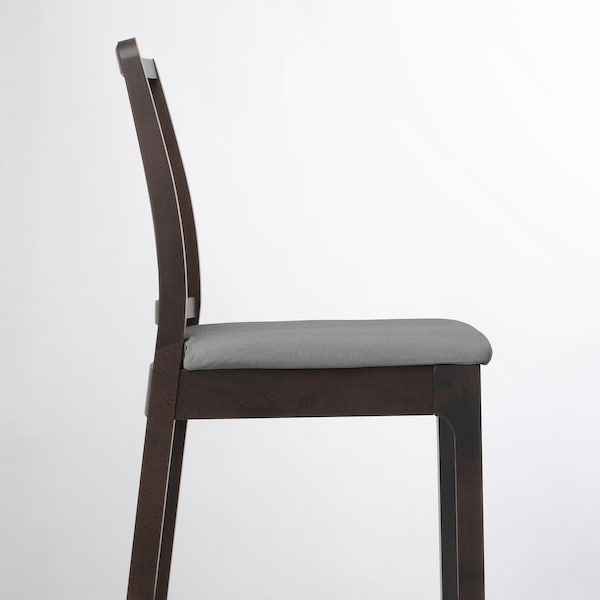 IKEA EKEDALEN Bar stool with backrest, dark brown, Orrsta light gray, Width: 17  3/4 in. Order here! , IKEA Sale | 43295EVXZ