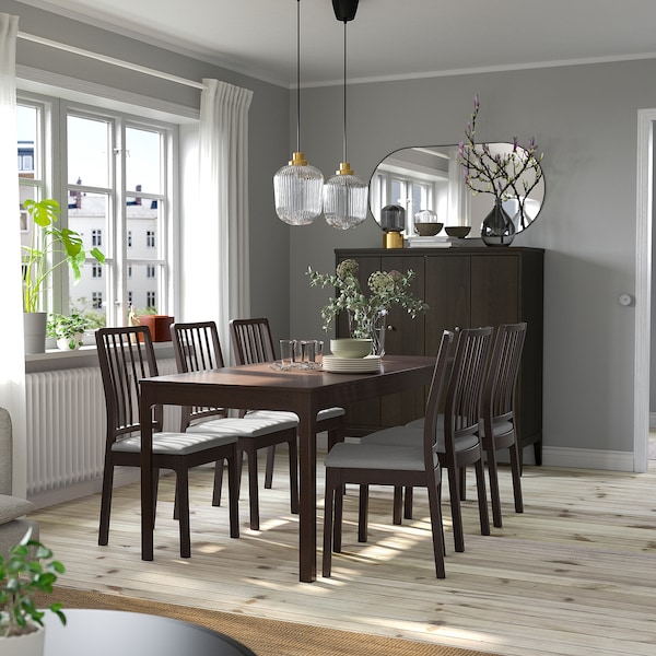 IKEA EKEDALEN Chair, dark brown, Orrsta light gray , IKEA Sale | 58217DGKT