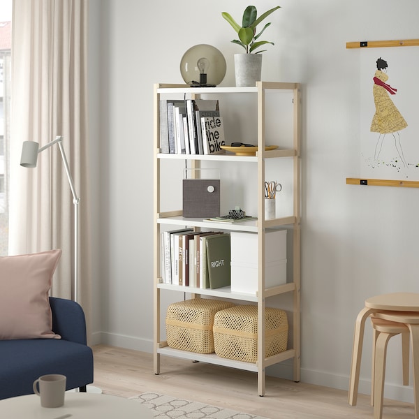 IKEA EKENABBEN open shelf unit, aspen/white, 27 1/2x13 3/8x60 5/8 in , IKEA Sale | 45639EJRW