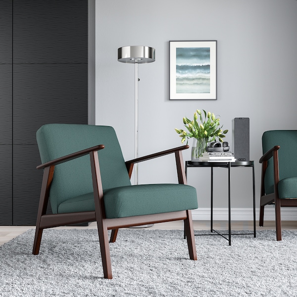 IKEA EKENÄSET armchair, Kelinge gray-turquoise , IKEA Sale | 49607FKRC