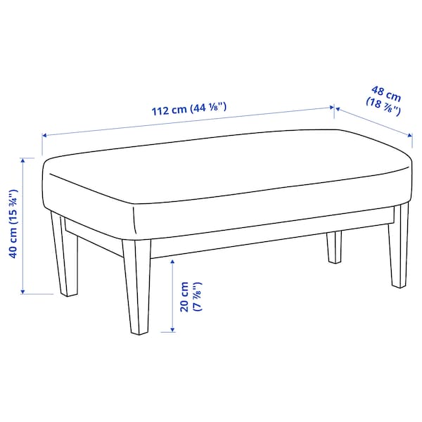 IKEA EKENÄSET bench, Kelinge gray-turquoise, 44 1/8 in , IKEA Sale | 41756NBFE