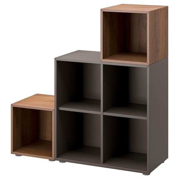 IKEA EKET storage combination with feet, dark gray/walnut, 41 3/8x13 3/4x42 1/8 in , IKEA Sale | 18597RHVA