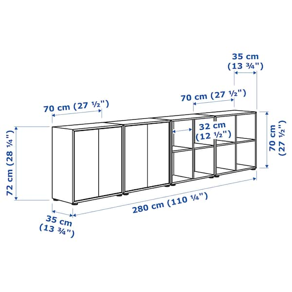 IKEA EKET storage combination with feet, white, 110 1/4x13 3/4x28 3/8 in , IKEA Sale | 35694LTDW