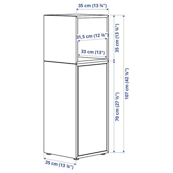 IKEA EKET storage combination with feet, white/walnut effect, 13 3/4x13 3/4x42 1/8 in , IKEA Sale | 19376SKMF