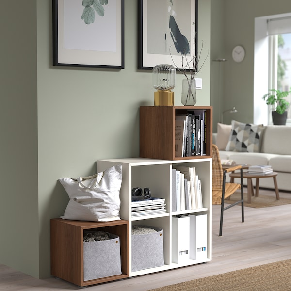 IKEA EKET storage combination with feet, white/walnut effect, 41 3/8x13 3/4x42 1/8 in , IKEA Sale | 31692GELJ