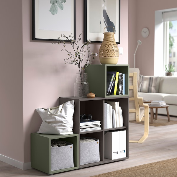 IKEA EKET storage combination with feet, dark gray/gray-green, 41 3/8x13 3/4x42 1/8 in , IKEA Sale | 42896EWPC