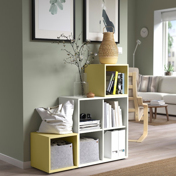 IKEA EKET storage combination with feet, white/pale yellow, 41 3/8x13 3/4x42 1/8 in , IKEA Sale | 62879WEDK