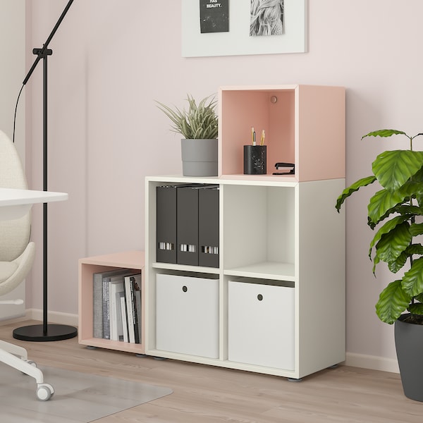 IKEA EKET storage combination with feet, white/pale pink, 41 3/8x13 3/4x42 1/8 in , IKEA Sale | 09843TOQG