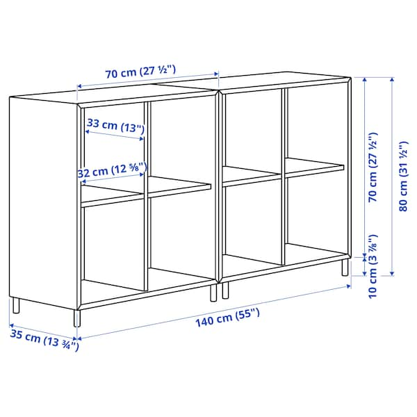 IKEA EKET storage combination with legs, white/wood, 55 1/8x13 3/4x31 1/2 in , IKEA Sale | 18953FSLI