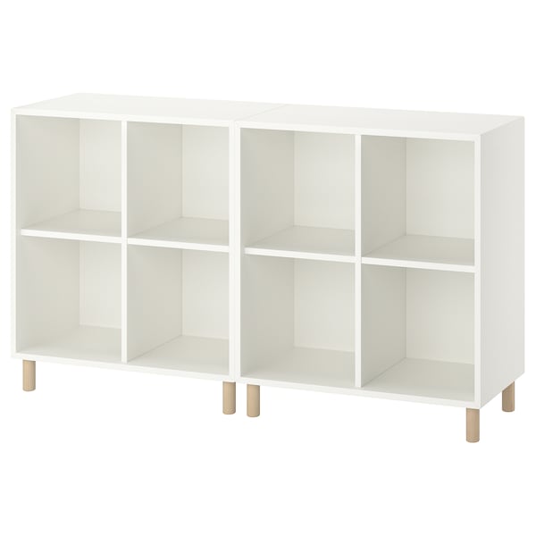 IKEA EKET storage combination with legs, white/wood, 55 1/8x13 3/4x31 1/2 in , IKEA Sale | 18953FSLI