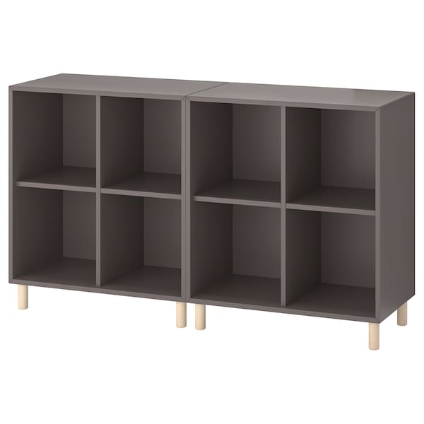 IKEA EKET storage combination with legs, dark gray/wood, 55 1/8x13 3/4x31 1/2 in , IKEA Sale | 19578KXIC