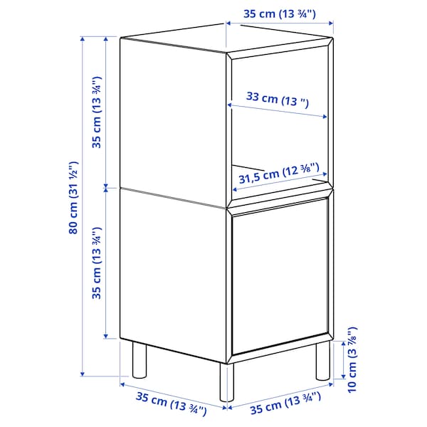 IKEA EKET storage combination with legs, white light gray-blue/wood, 13 3/4x13 3/4x31 1/2 in , IKEA Sale | 47089QWCK