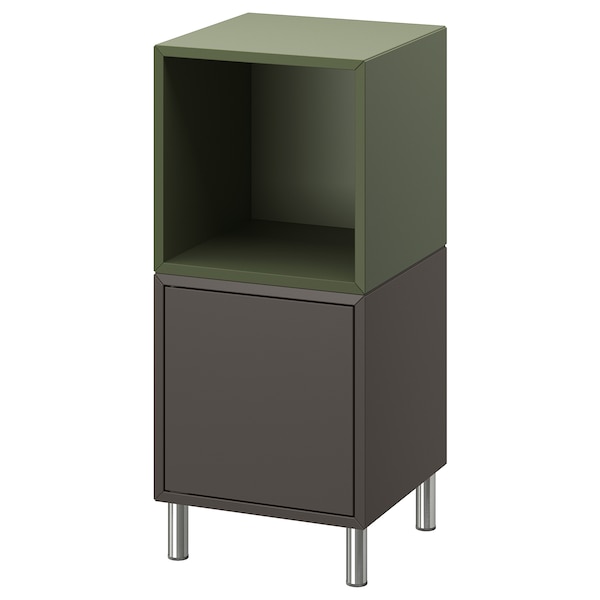 IKEA EKET storage combination with legs, dark gray gray-green/metal, 13 3/4x13 3/4x31 1/2 in , IKEA Sale | 13640YUHB