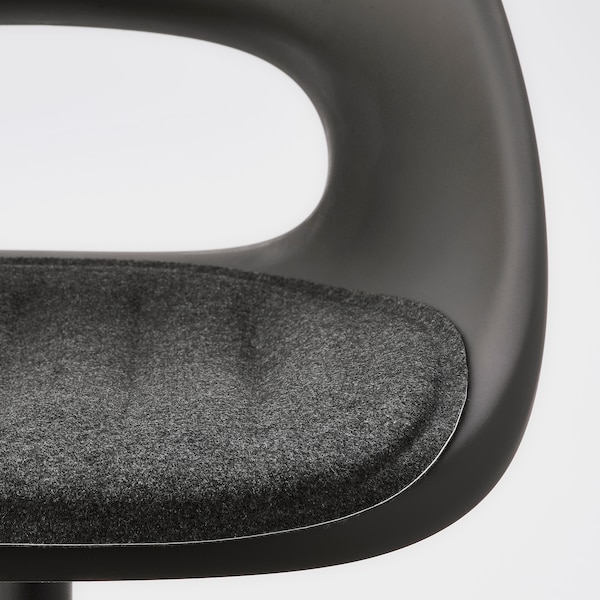 IKEA ELDBERGET / MALSKÄR swivel chair + pad, dark gray/black , IKEA Sale | 17894QTYC