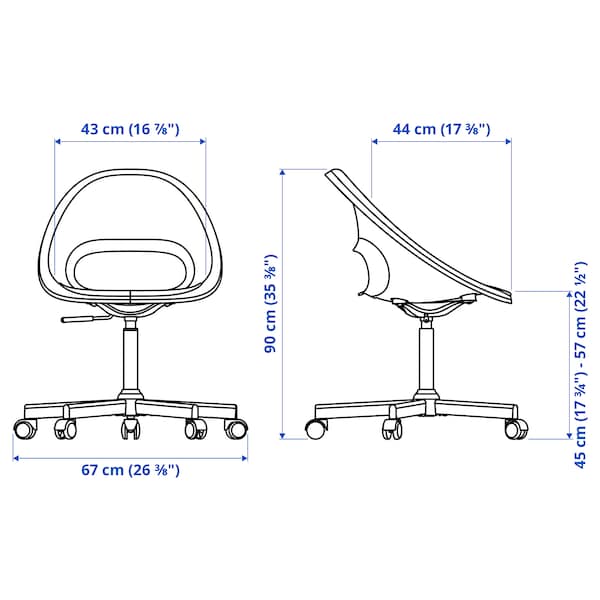 IKEA ELDBERGET / MALSKÄR swivel chair + pad, dark gray/black , IKEA Sale | 17894QTYC