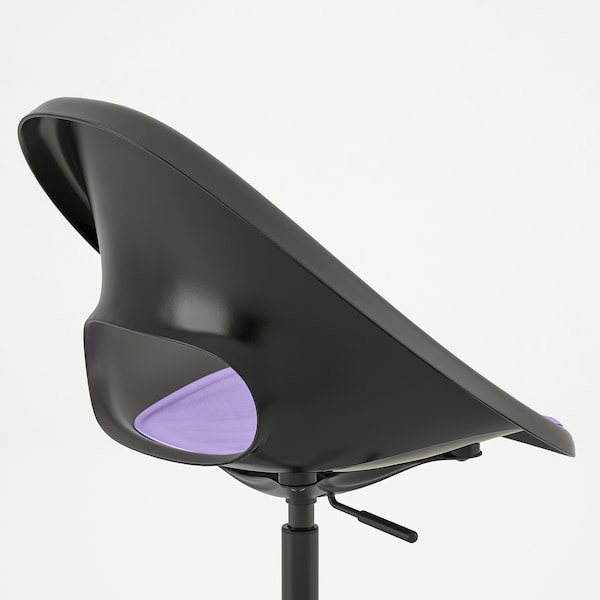 IKEA ELDBERGET / MALSKÄR swivel chair + pad, dark gray black/lilac , IKEA Sale | 48506SVFM