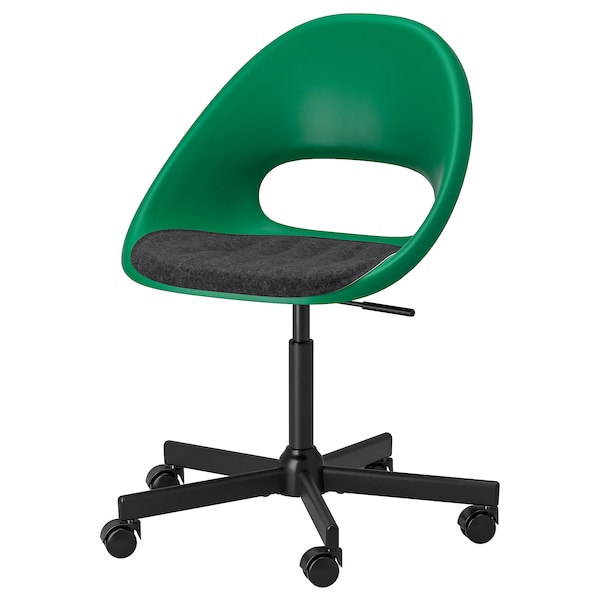 IKEA ELDBERGET / MALSKÄR swivel chair + pad, green black/dark gray , IKEA Sale | 75602HUWA