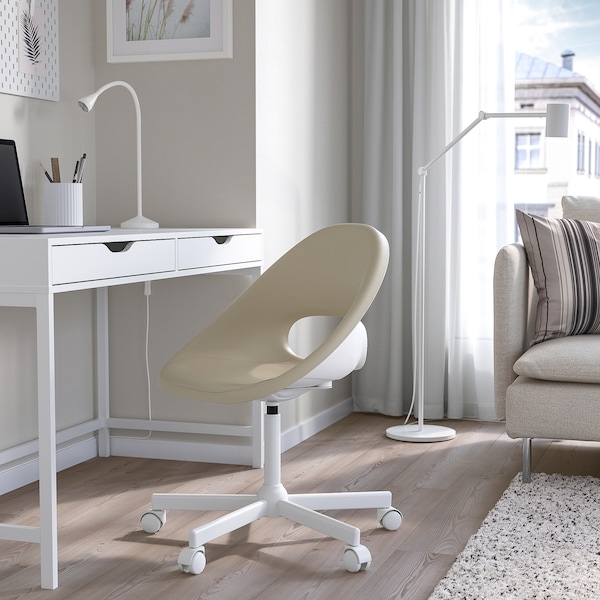 IKEA ELDBERGET / MALSKÄR swivel chair, beige/white , IKEA Sale | 58473OQAY