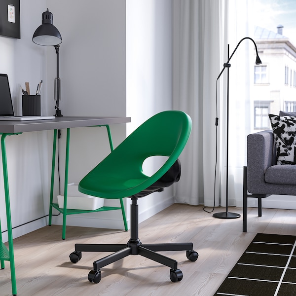 IKEA ELDBERGET / MALSKÄR swivel chair, green/black , IKEA Sale | 19823KAUV