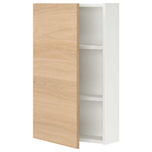 IKEA ENHET wall cabinet/1 door, white/oak effect, 18x6 3/4x30 in , IKEA Sale | 54079FDNC