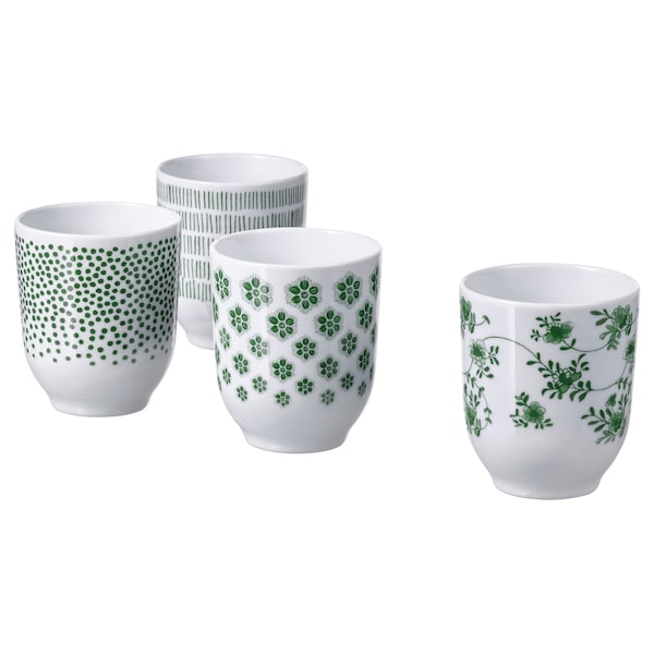 IKEA ENTUSIASM tumbler, patterned/green, 7 oz, 4 pack , IKEA Sale | 41930EUGT