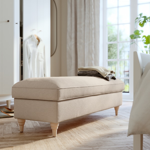 IKEA ESSEBODA bench with storage, Knäbäck/light beige birch , IKEA Sale | 71594JRFU