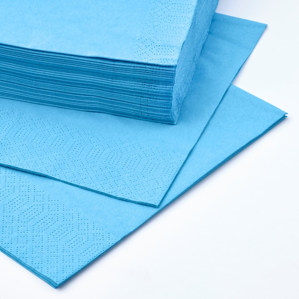 IKEA FANTASTISK paper napkin, bright blue, 15 ¾x15 ¾ in, 50 pack , IKEA Sale | 47290DHJG