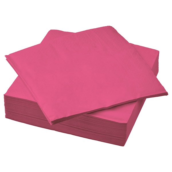 IKEA FANTASTISK paper napkin, bright pink, 15 ¾x15 ¾ in, 50 pack , IKEA Sale | 14706NIEB