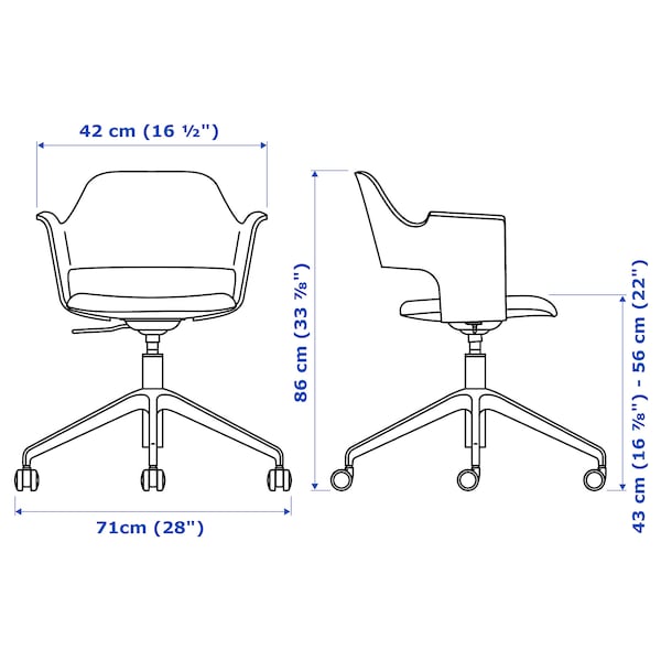 IKEA FJÄLLBERGET Conference chair with casters, black stained ash veneer, Gunnared dark gray , IKEA Sale | 67893AJYW