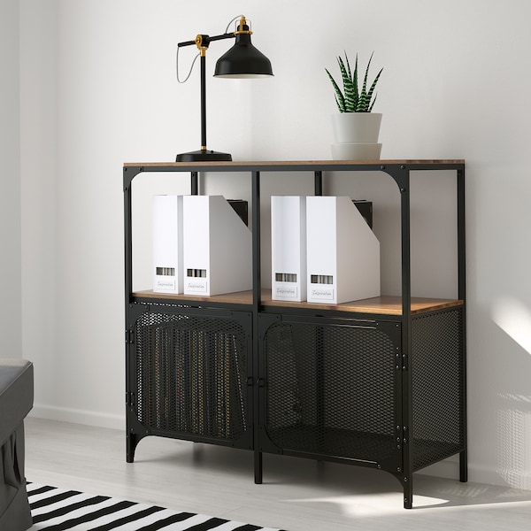 IKEA FJÄLLBO Shelf unit, black, 39  3/8x37  3/8 in , IKEA Sale | 95014XUGN