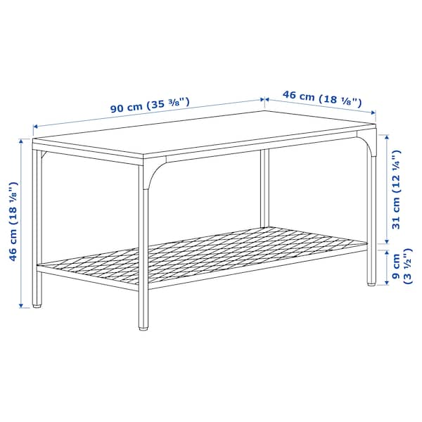 IKEA FJÄLLBO coffee table, black, 35 3/8x18 1/8 in , IKEA Sale | 72809KZWB