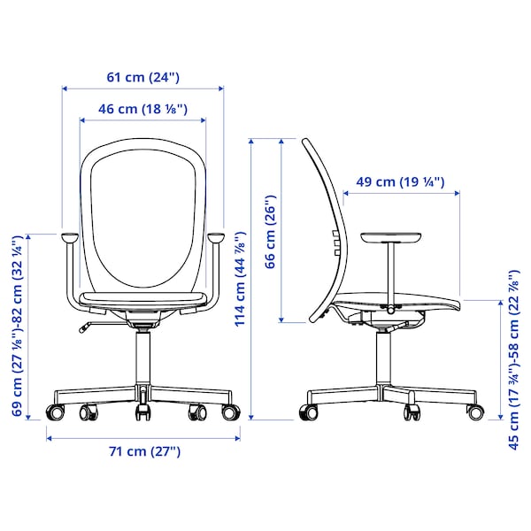 IKEA FLINTAN office chair with armrests, black , IKEA Sale | 52813AWHK