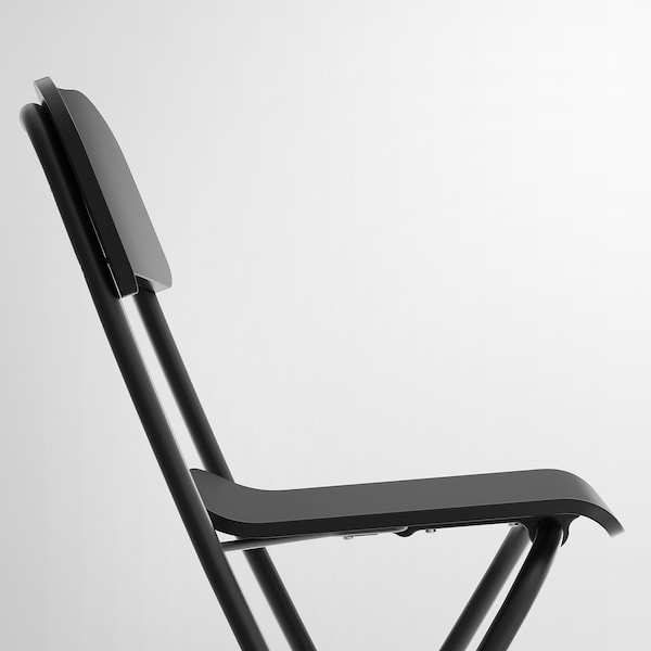 IKEA FRANKLIN Bar stool with backrest, foldable, black, black, Width: 19  5/8 in. Find it here! , IKEA Sale | 60574JWTZ