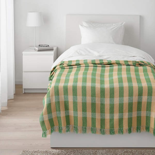 IKEA FRÖDD throw, green/stripe, 51x71 in , IKEA Sale | 56427MVLY