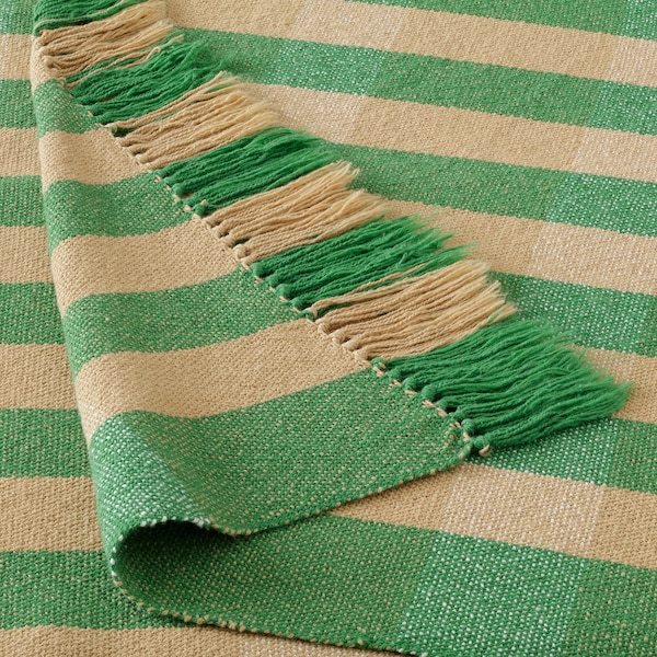 IKEA FRÖDD throw, green/stripe, 51x71 in , IKEA Sale | 56427MVLY