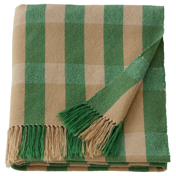 IKEA FRÖDD throw, green/stripe, 51x71 in , IKEA Sale | 56427MVLY