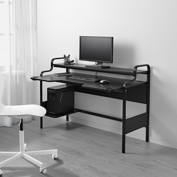 IKEA FREDDE gaming desk, black, 55 1/8x29 1/8x28 3/4 in , IKEA Sale | 95107BLRV