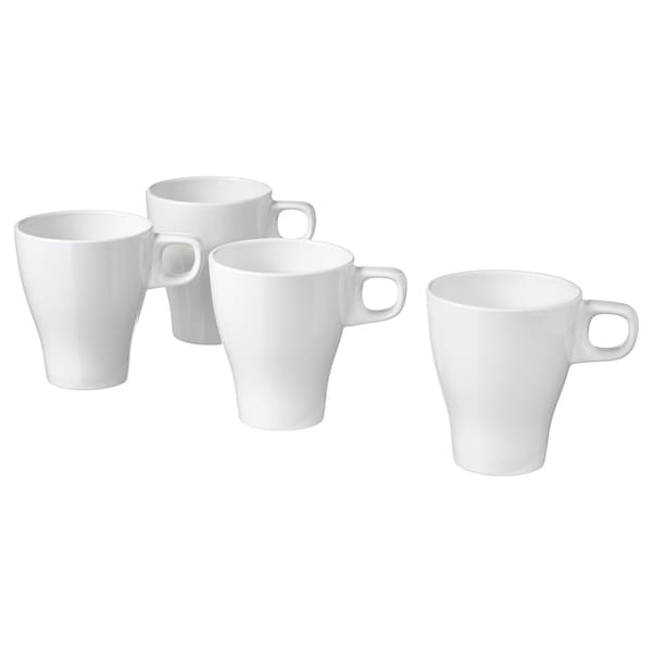 IKEA FÄRGRIK mug, stoneware white, 8.5 oz, 4 pack , IKEA Sale | 70824OVDK