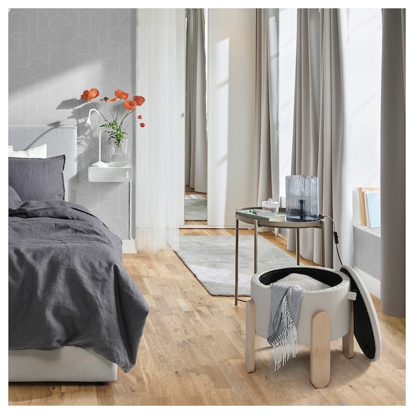 IKEA FÖRLUNDA pouffe, with storage/Vissle beige , IKEA Sale | 89147SDNX