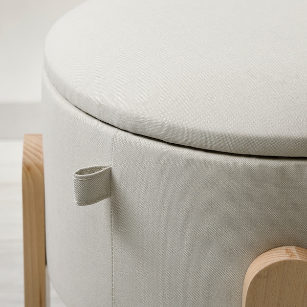 IKEA FÖRLUNDA pouffe, with storage/Vissle beige , IKEA Sale | 89147SDNX