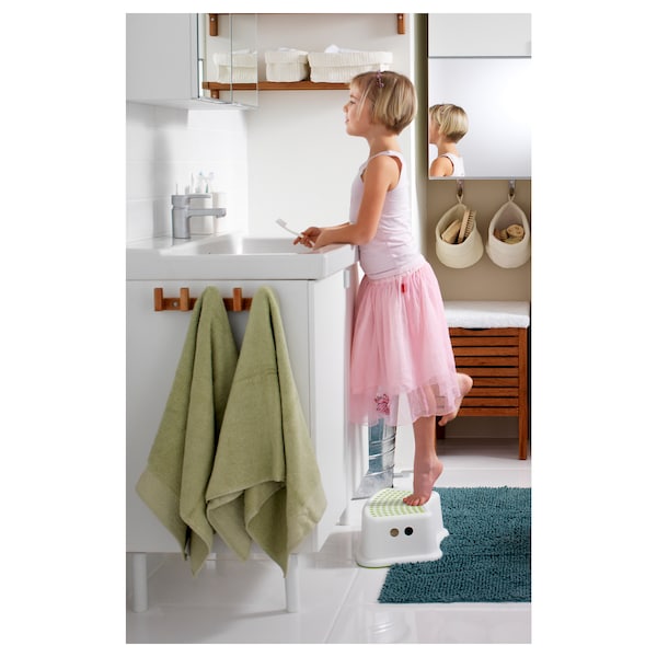 IKEA FÖRSIKTIG Children's stool, white, green , IKEA Sale | 20196ZDFK