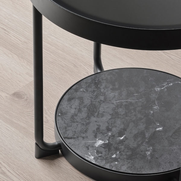 IKEA FRÖTORP side table, anthracite marble effect/black glass, 18 7/8 in , IKEA Sale | 80365XZKY