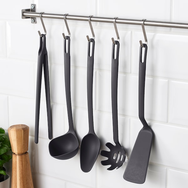 IKEA FULLÄNDAD 5-piece kitchen utensil set, gray , IKEA Sale | 41307ISFJ