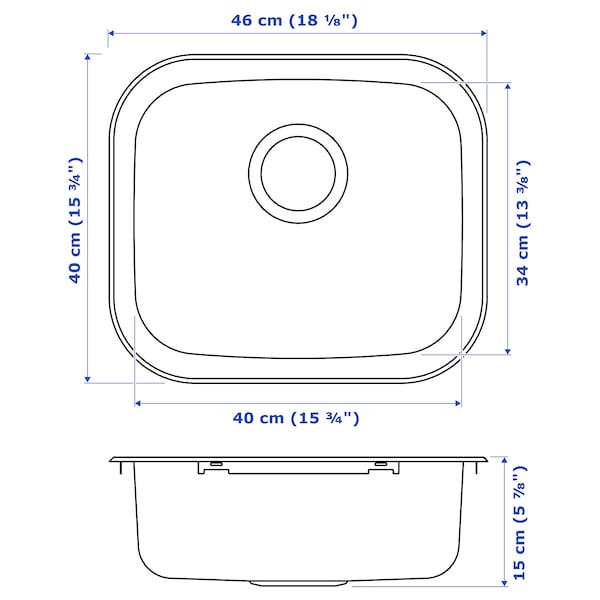 IKEA FYNDIG sink, stainless steel, 18 1/8x15 3/4 in , IKEA Sale | 87935VBNO