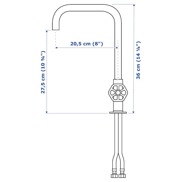 IKEA GAMLESJÖN dual control kitchen faucet, brushed black metal , IKEA Sale | 81203YFNT