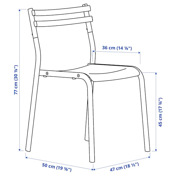 IKEA GENESÖN chair, metal/blue , IKEA Sale | 25780UOGH