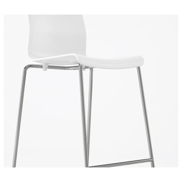 IKEA GLENN Bar stool, white, chrome plated, 26 in , IKEA Sale | 03812NSPC