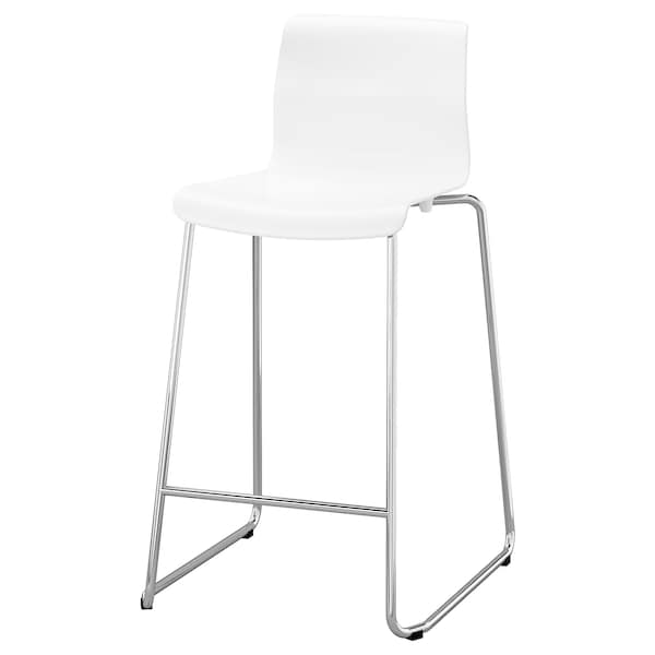 IKEA GLENN Bar stool, white, chrome plated, 26 in , IKEA Sale | 03812NSPC